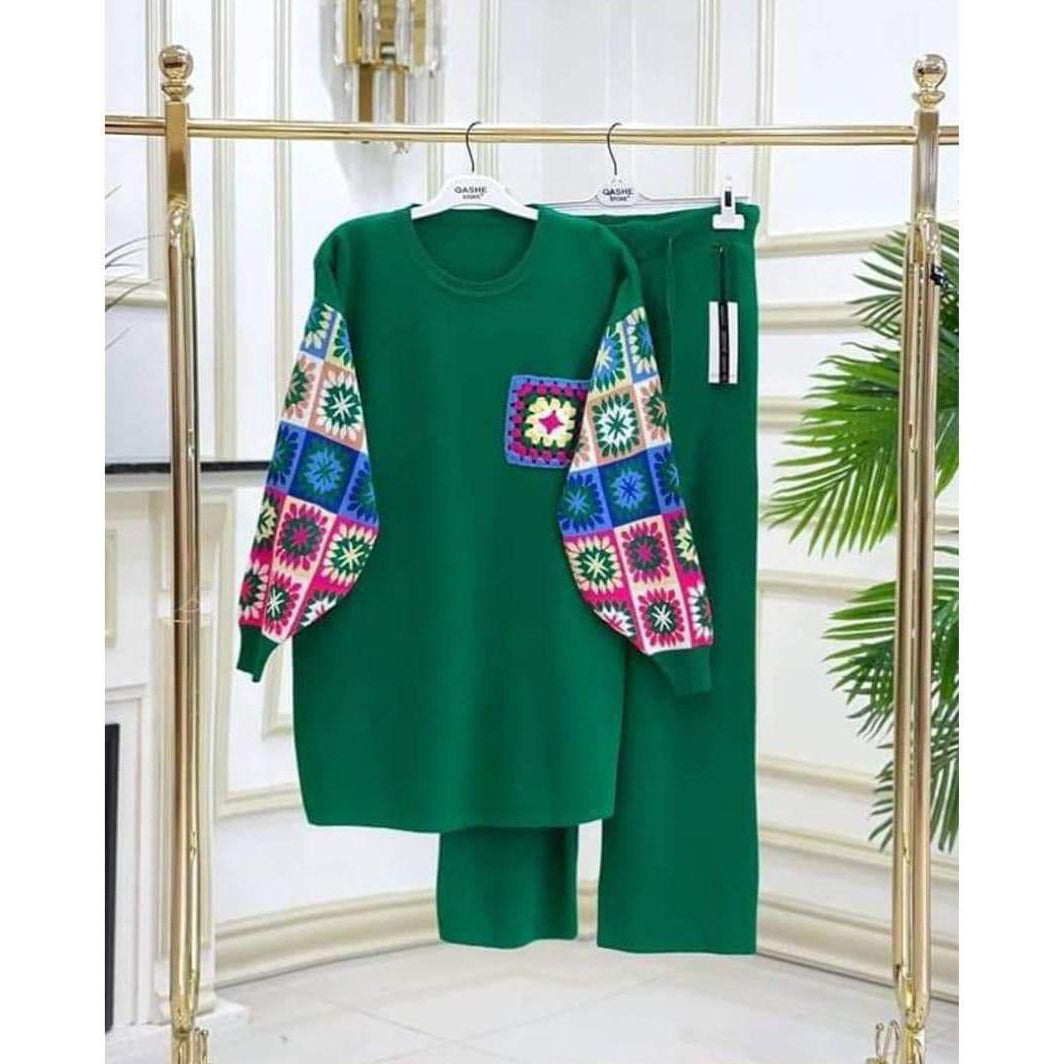Choice Wear 2-Piece Printed Winter Outfit for Women Colour Sleeve & Pocket Style