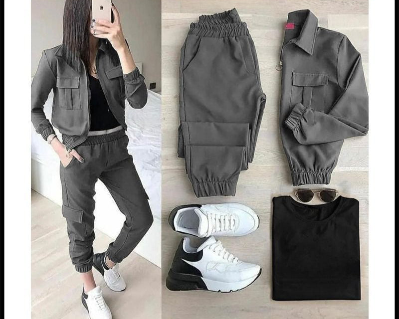Choice Wear 3-Piece Winter Tracksuit for Women Pocket Style, Stylish & Warm