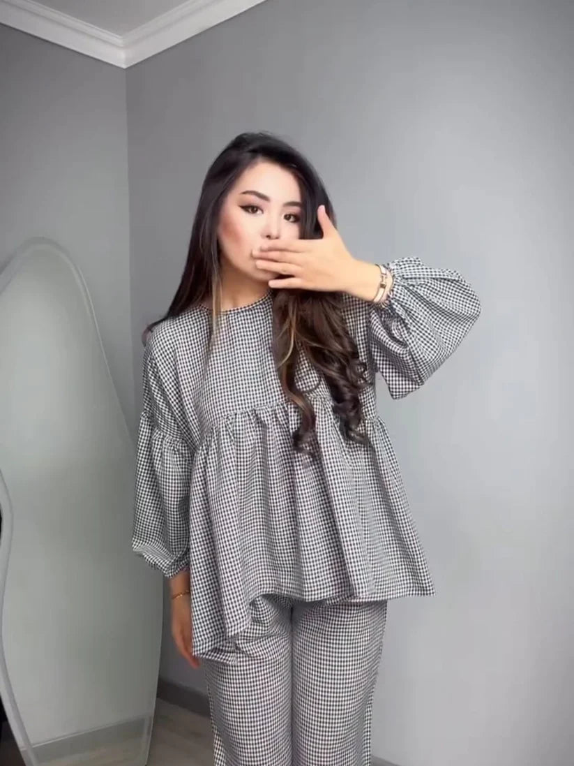 Choice Wear Classic Checkered Cotton Co‑ord Set for Women