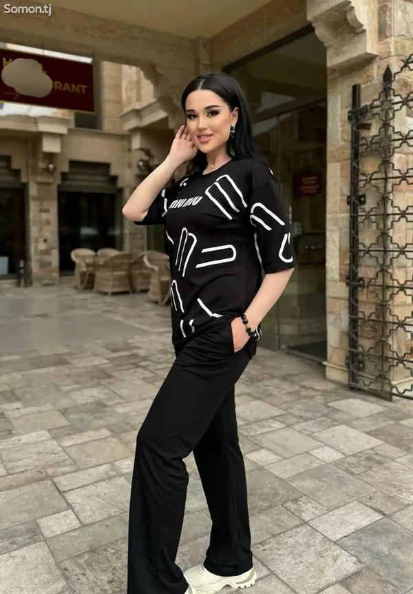 Choice Wear Drop Shoulder Printed Co-Ord Set | Stylish 2-Piece Winter Outfit for Women