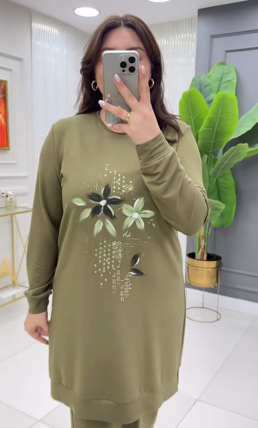 Choice Wear Flowers Printed Fleece Co‑ord Set for Women