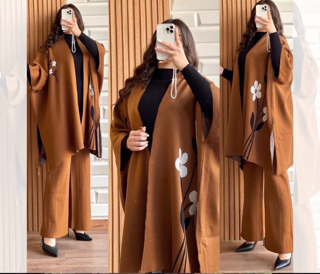 Choice Wear Women's 3-Piece Winter Set, High Neck, Top & Trousers Ready to Wear