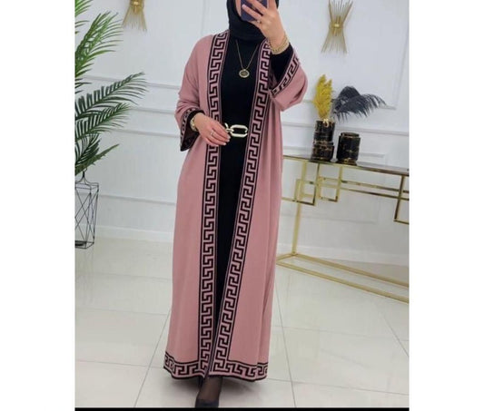 Choice Wear 2-Piece Winter Gown Set Printed Fleece Long Gown Elegant & Warm
