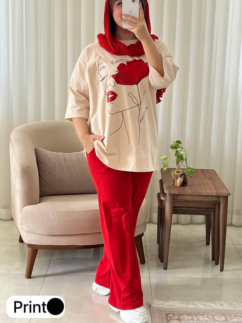 Choice Wear Printed Drop-Shoulder Tee & Trousers Set β Trendy Comfort for Everyday Style