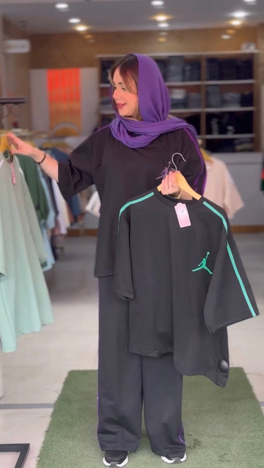 Choice Wear Side Button T-Shirt & Jogger Pant Set for Women 2PC