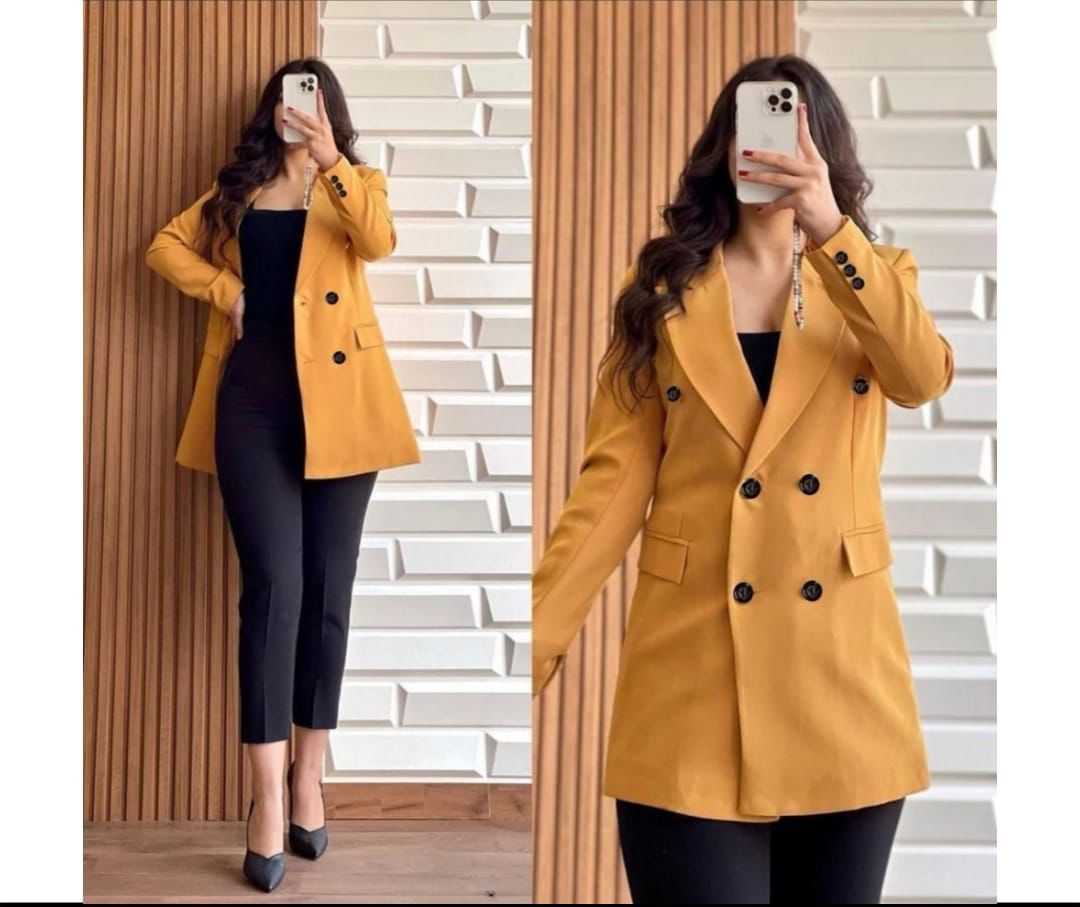 Choice Wear Women's Winter Blazer Coat Double Button Fleece Top Coat Casual & Stylish