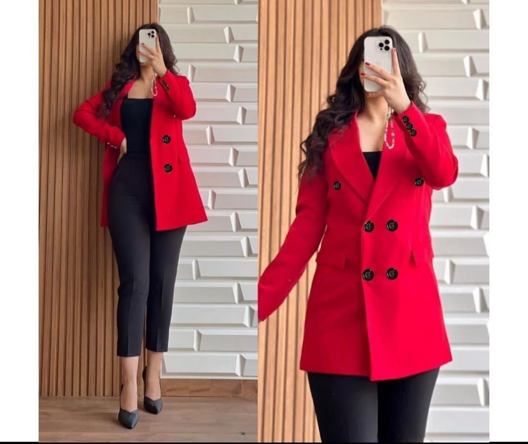 Choice Wear Women's Winter Blazer Coat Double Button Fleece Top Coat Casual & Stylish