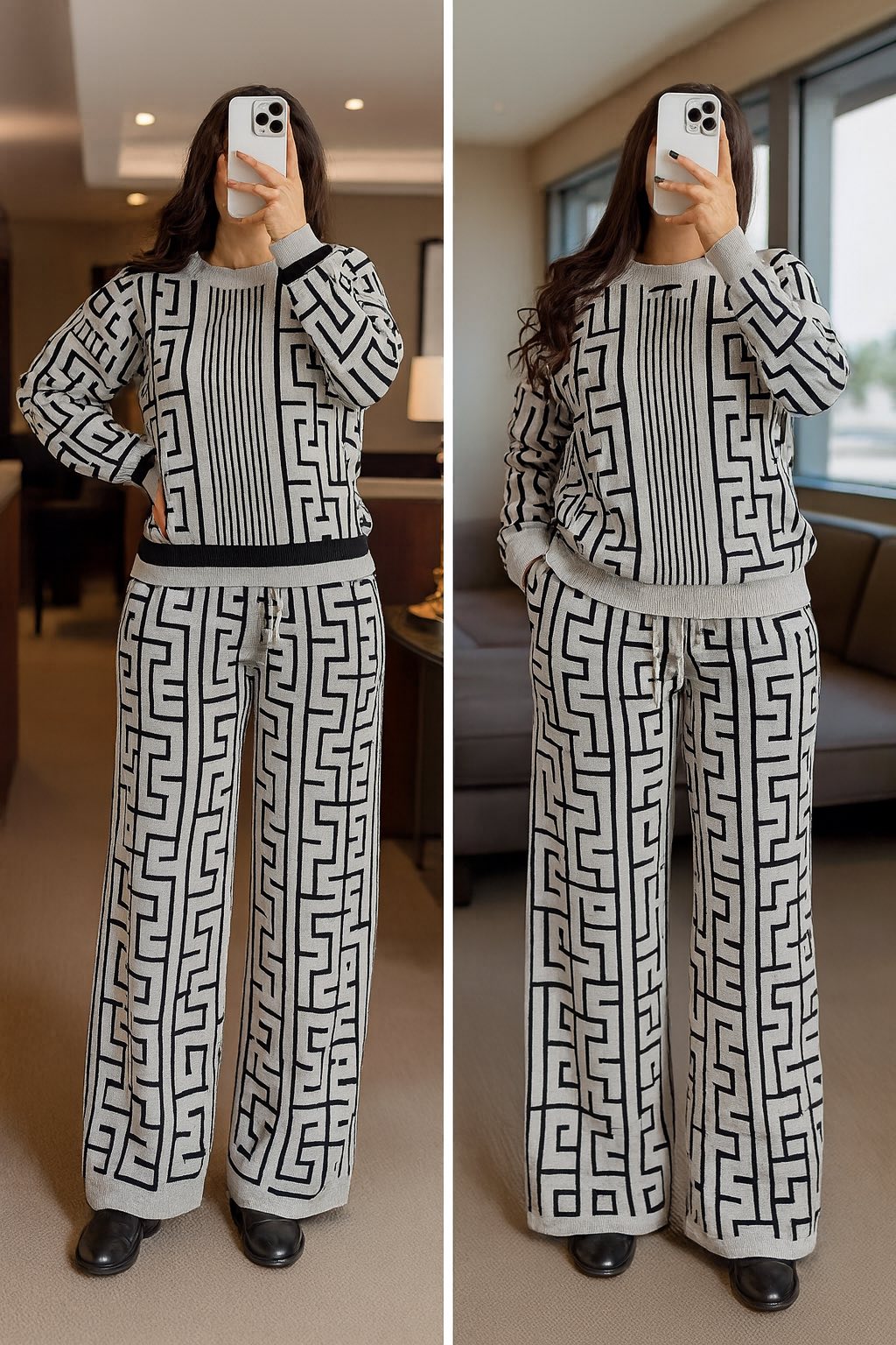 Luxury Maze Knit Co-Ord Set | choicewear.online | Winter classy coordset