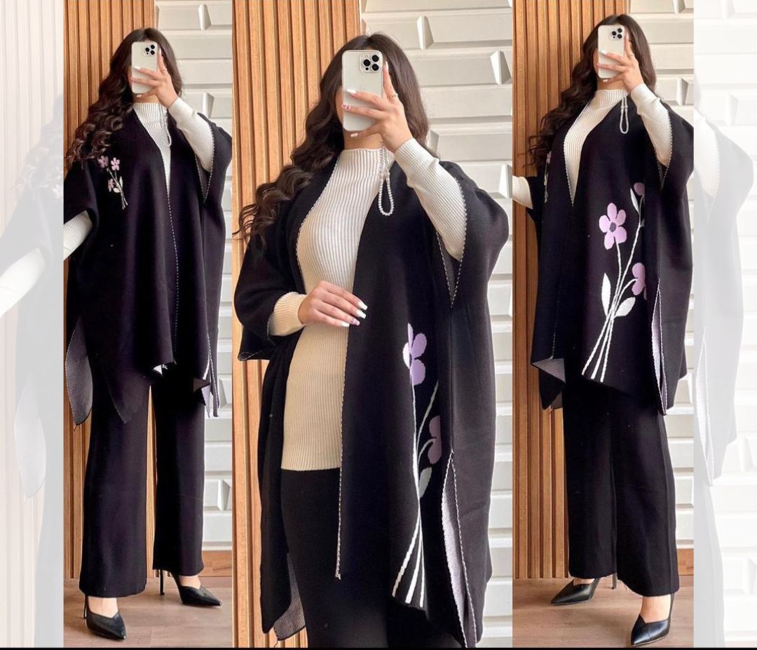 Choice Wear Women's 3-Piece Winter Set, High Neck, Top & Trousers Ready to Wear