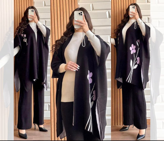 Choice Wear Women's 3-Piece Winter Set, High Neck, Top & Trousers Ready to Wear