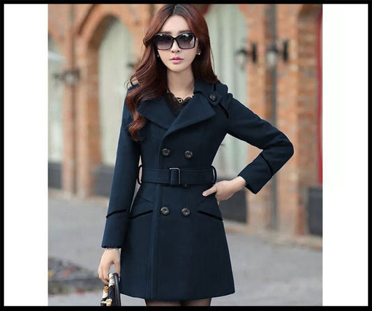 Choice Wear Women's Winter Long Coat with Pocket Elegant Warm Outerwear