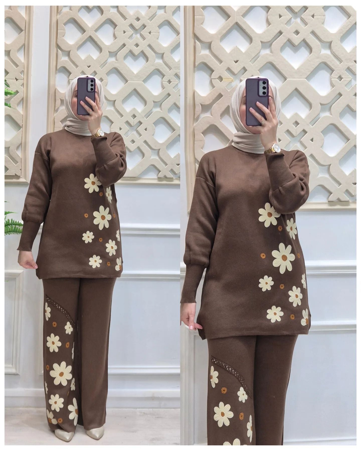 Choice Wear Printed Fleece Winter Co‑ord Set for Women