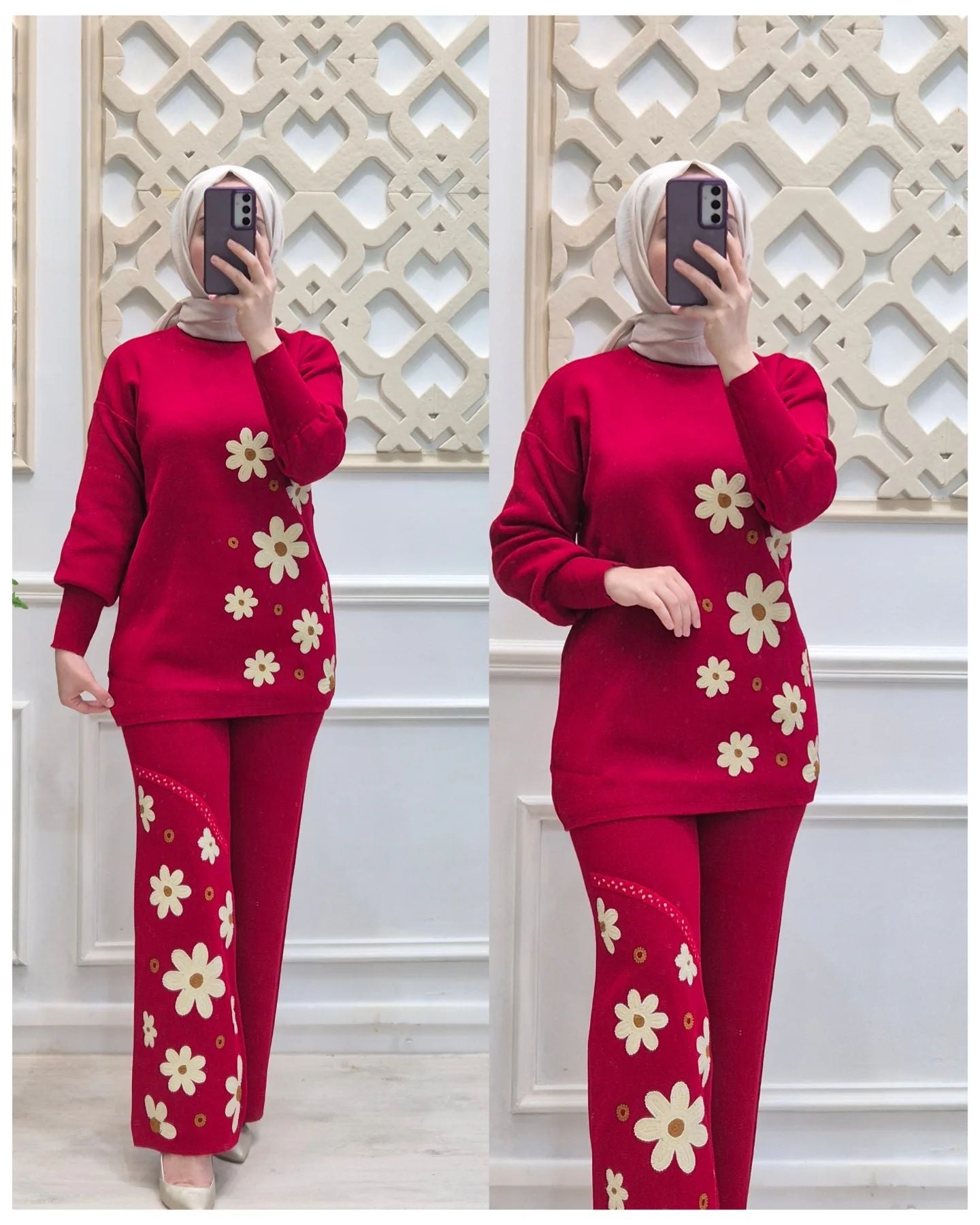 Choice Wear Printed Fleece Winter Co‑ord Set for Women