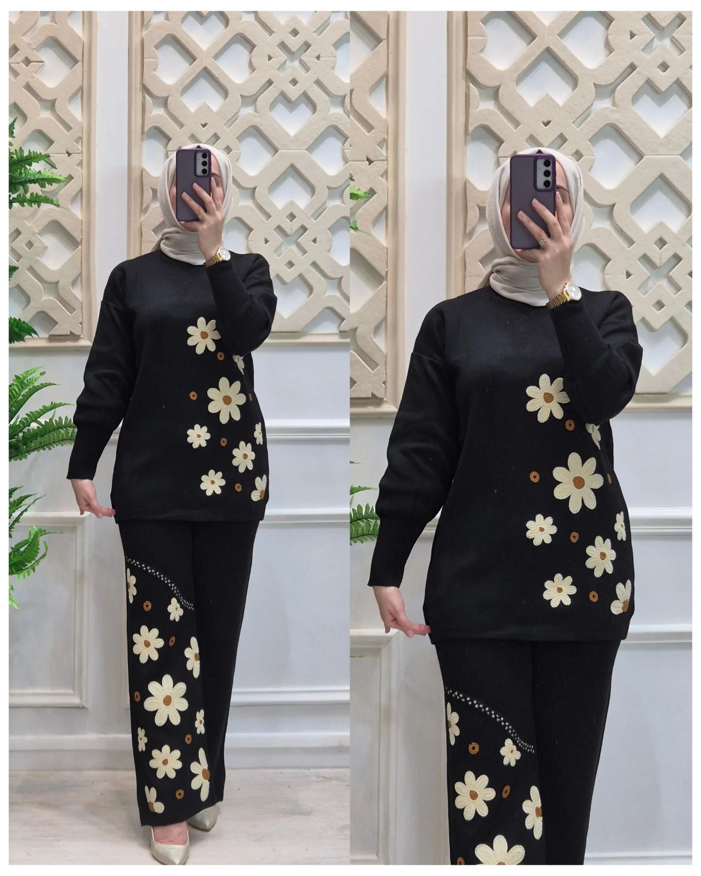 Choice Wear Printed Fleece Winter Co‑ord Set for Women