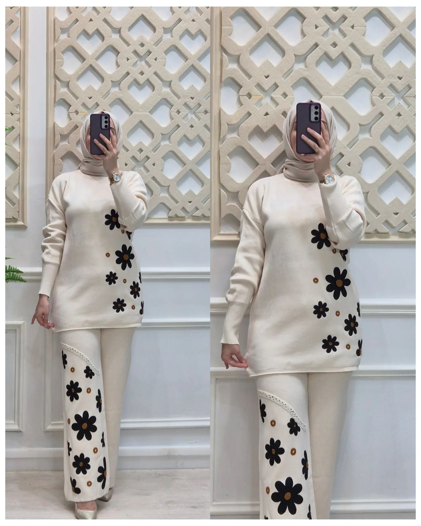 Choice Wear Printed Fleece Winter Co‑ord Set for Women