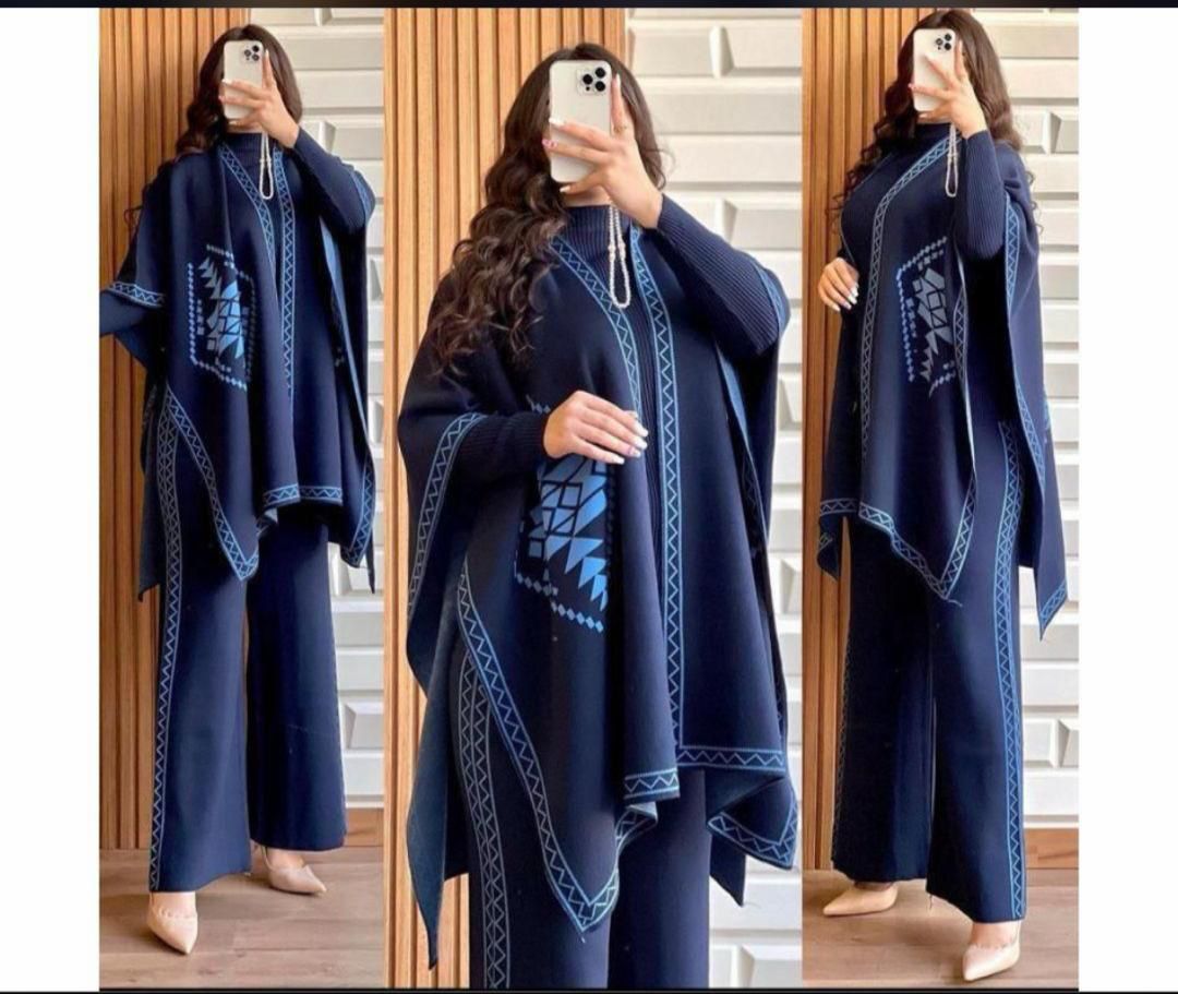 Choice Wear 3-Piece Winter Fleece Outfit for Women High Neck + Shawl + Trouser Set Soft & Warm
