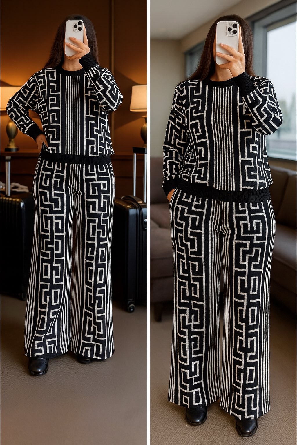 Luxury Maze Knit Co-Ord Set | choicewear.online | Winter classy coordset