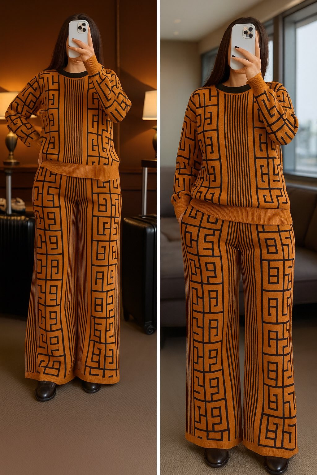 Luxury Maze Knit Co-Ord Set | choicewear.online | Winter classy coordset