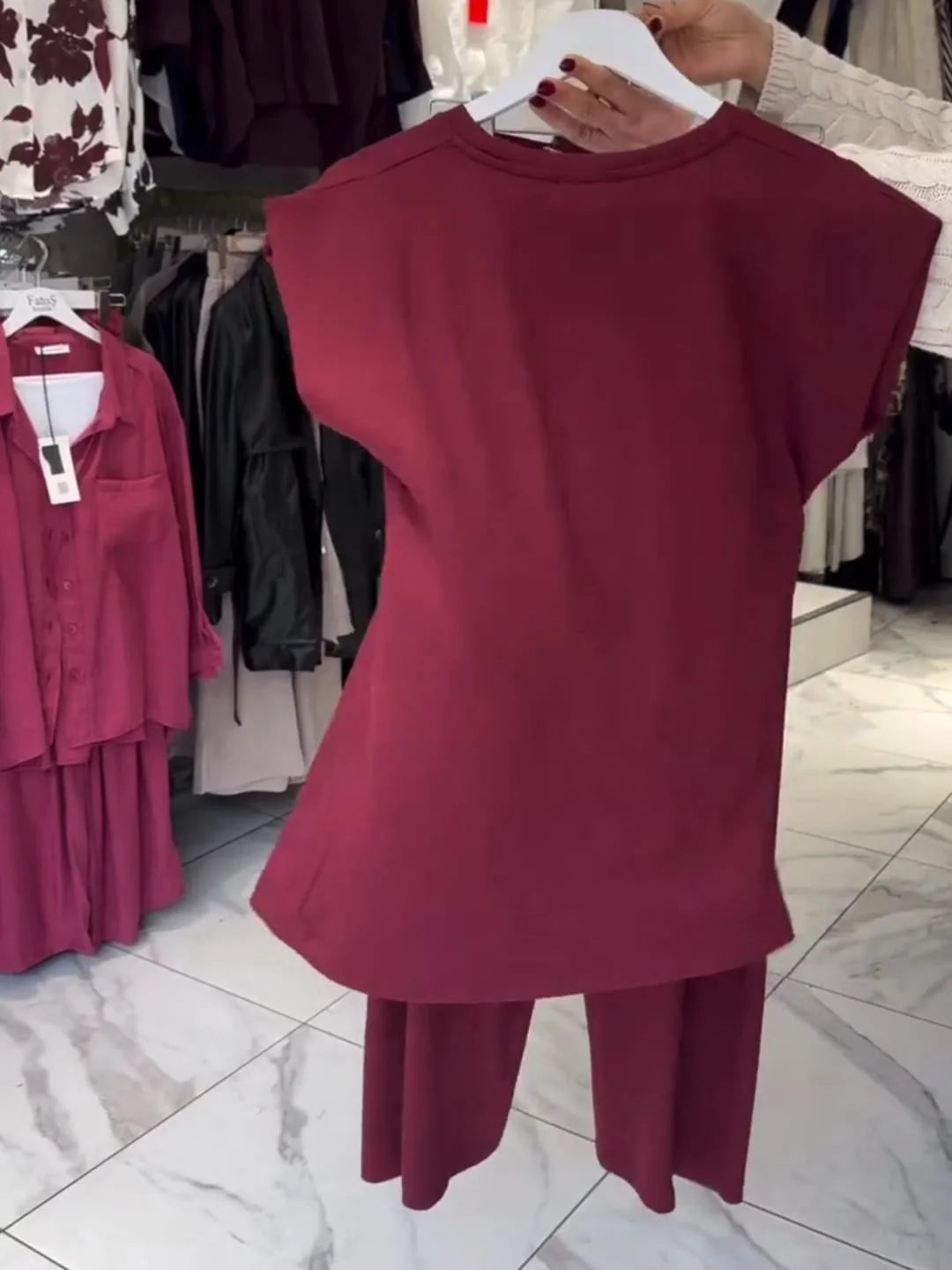 Choice Wear Women’s Cap Sleeves Top & Free‑Fall Trouser Set