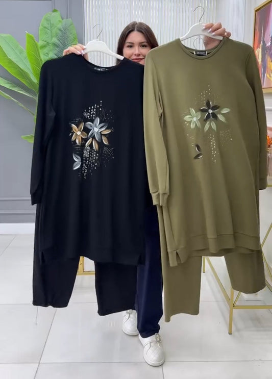 Choice Wear Flowers Printed Fleece Co‑ord Set for Women