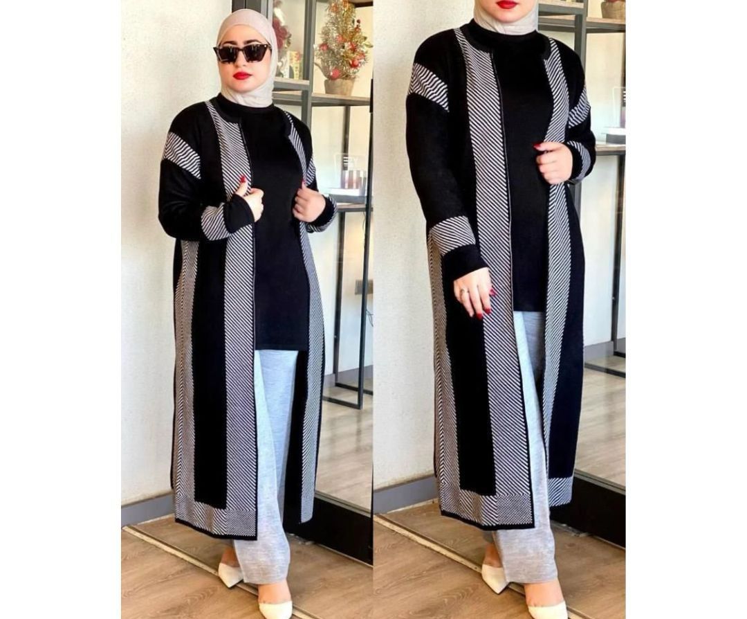 Choice Wear 3-Piece Winter Fleece Cardigan Outfit Long Coat Style Warm & Stylish Premium Winter Set