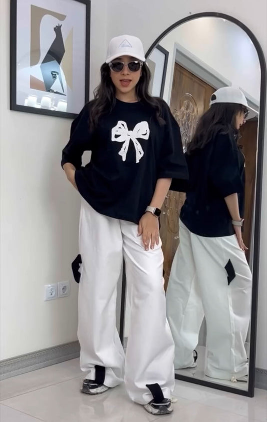 Choice Wear Printed Drop-Shoulder Tee & Trouser Co-Ord Set – Trendy & Comfy Fit