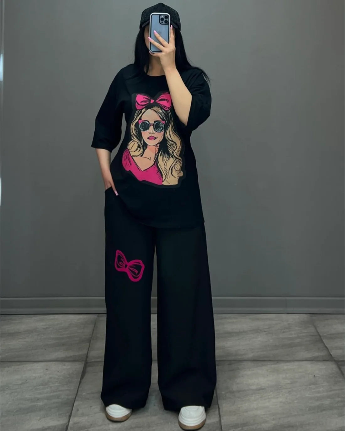 Choice Wear Printed Drop-Shoulder Tee & Trousers Set for Women