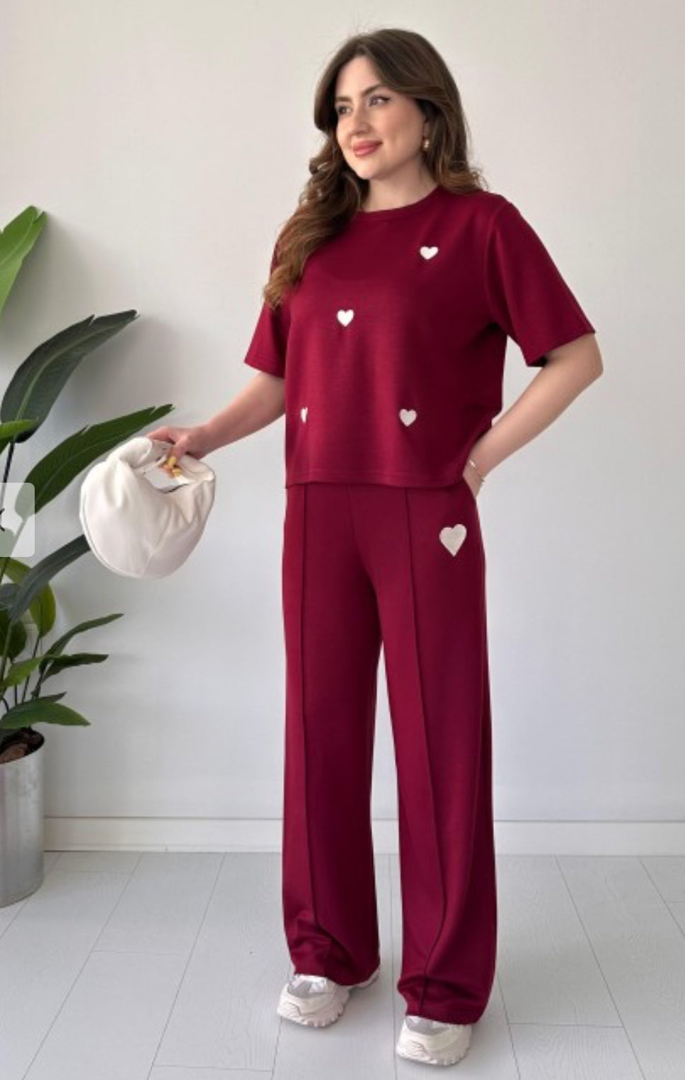 Choice Wear Heart Printed Top & Straight Trouser Set