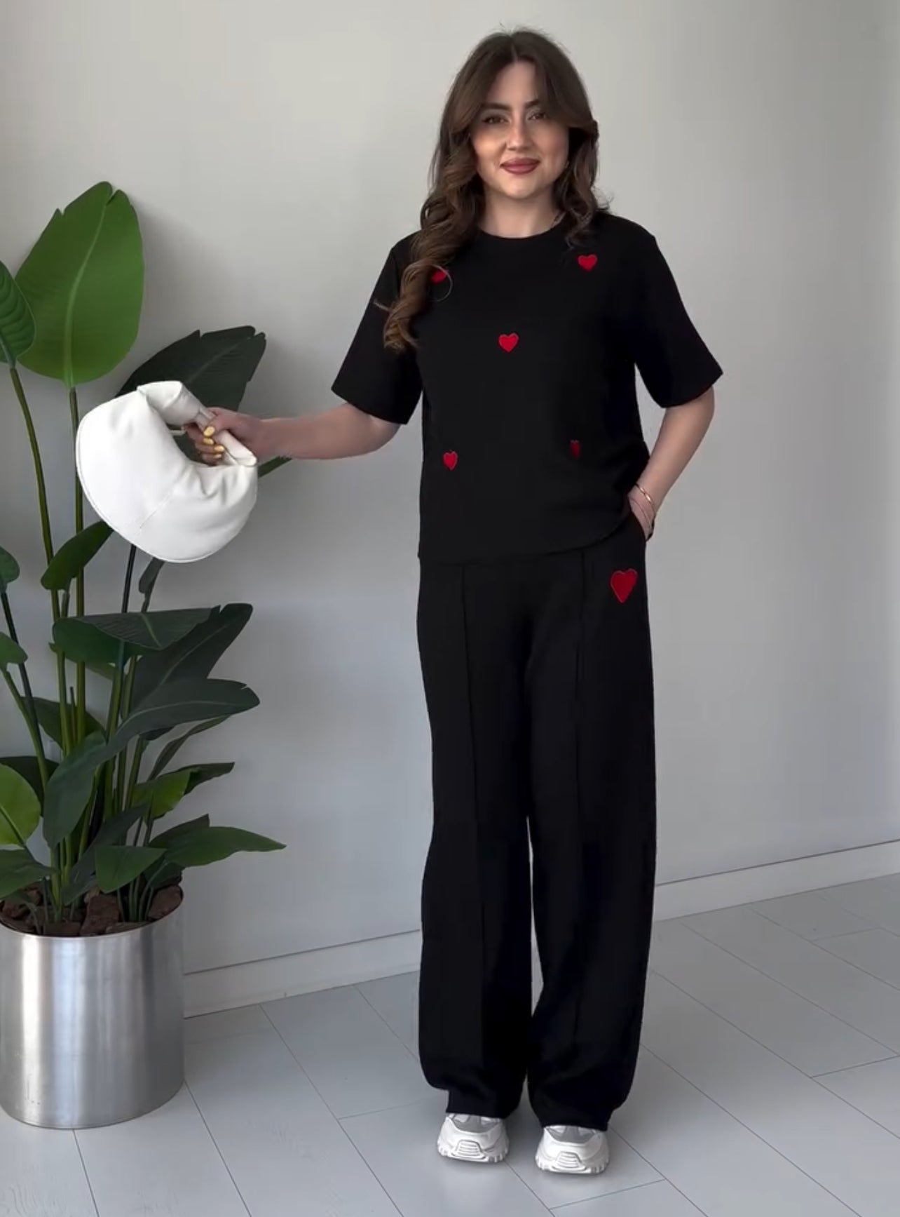 Choice Wear Heart Printed Top & Straight Trouser Set