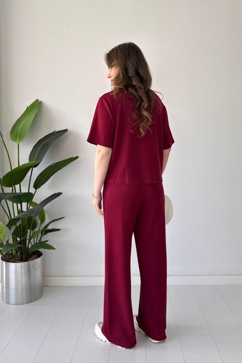 Choice Wear Heart Printed Top & Straight Trouser Set