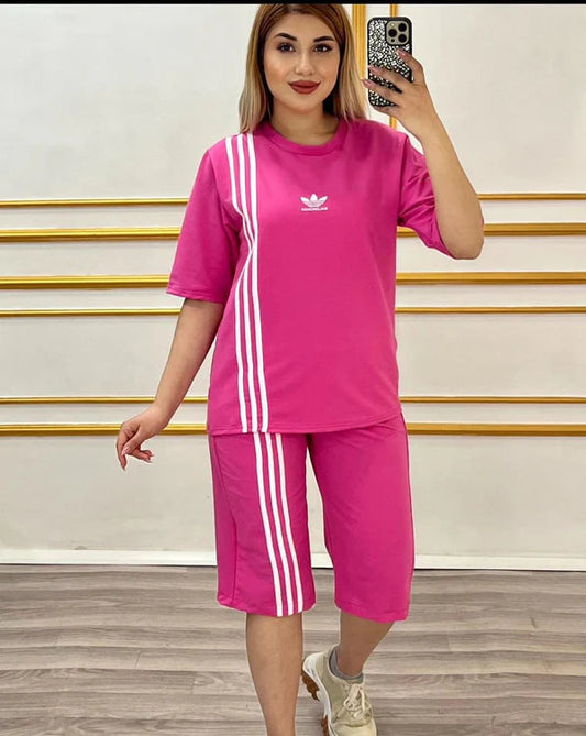 Choice Wear Striped T-Shirt & Shorts Set for Women | Casual Summer Co-Ord
