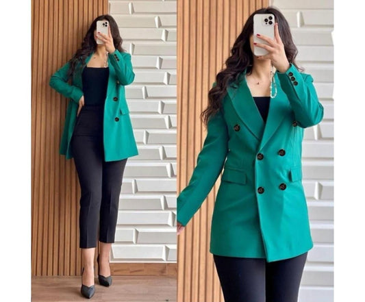 Choice Wear Women's Winter Blazer Coat Double Button Fleece Top Coat Casual & Stylish